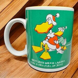 💚 Vintage DuckTales Mug 1984 Enesco | 14 oz Green Donald Duck Laughing Jelly Cu